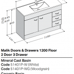 1200 2doors 3 drawers