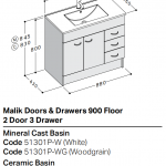 900 2doors 3 drawers